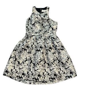 Abercrombie & fitch gold black fit and flare dress